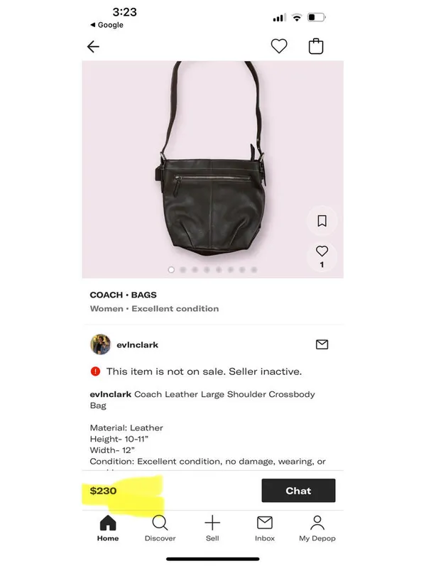 COACH Brown Leather Shoulder Bag - Image 8