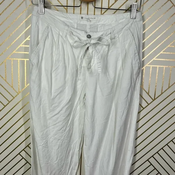 House of Harlow 1960‎ White Cropped Drawstring Pants Size US Small - Image 2