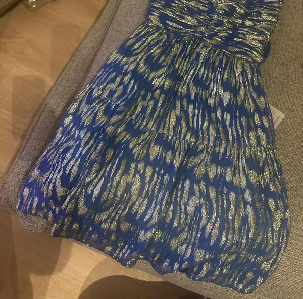 Blue and metallic dress - Image 3