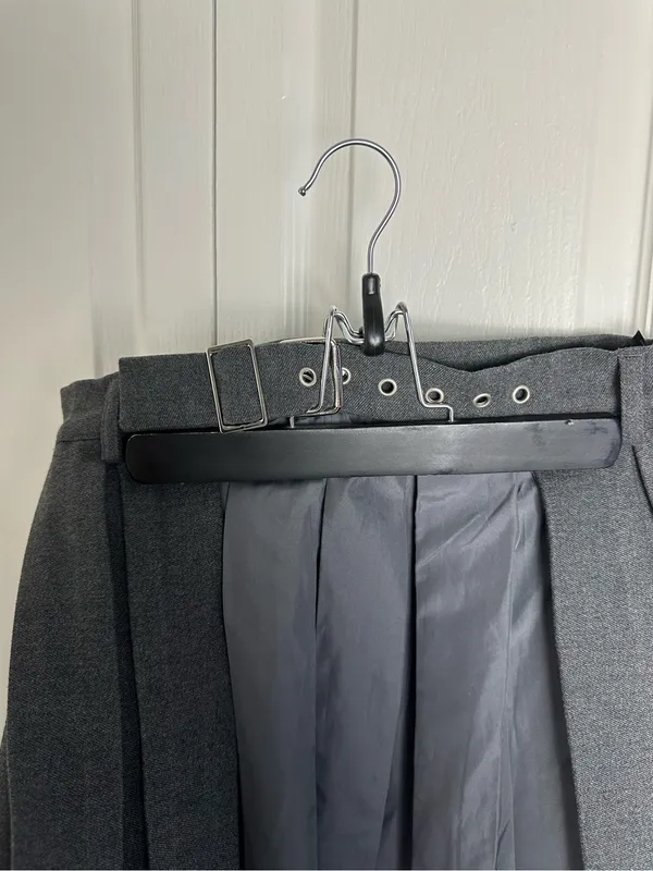 Lost Soul Pleated Half Skirt Over Skirt dark Grey Adjustable Belt Goth preppy Sm - Image 4