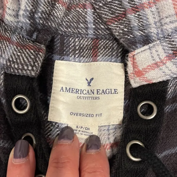 American Eagle Plaid Flannel Shirt‎ Size Small - Image 3