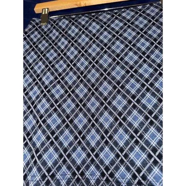 Vintage Y2K Joe Benbasset Plaid‎ Micro Mini Skirt Made in USA Medium Blue Preppy - Image 5