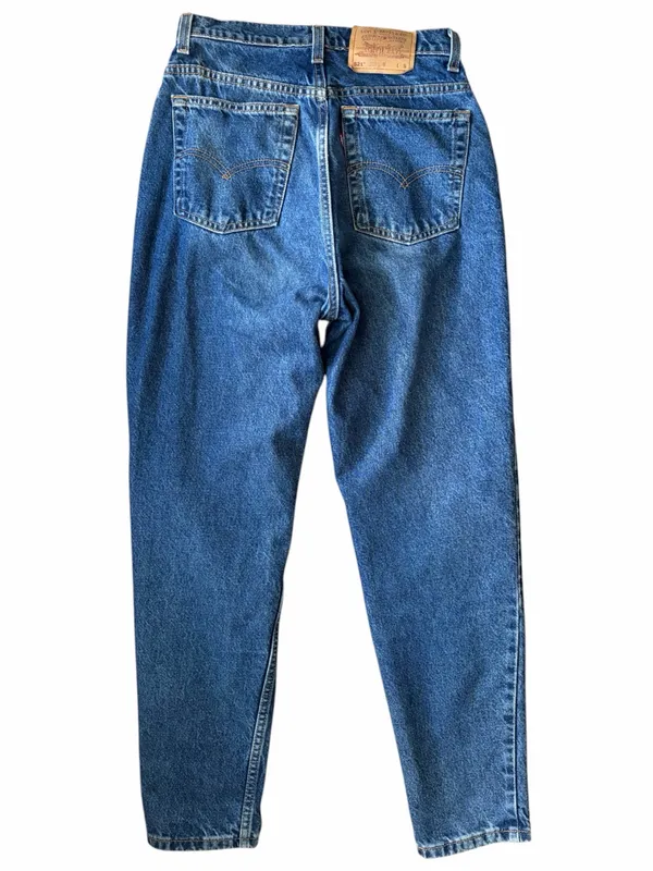 Vtg 90s Levi’s jeans blue denim high waist tapered leg - Image 5