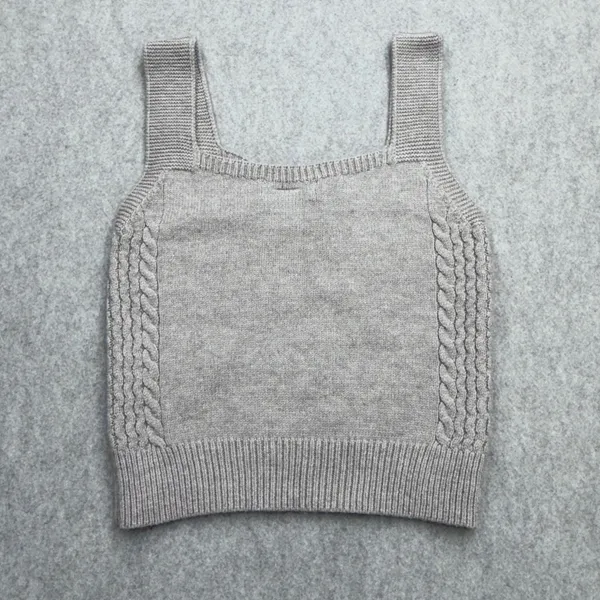 Cotton Emporium Sweater Vest Womens S Cable Knit Tan Preppy Coquette Academia - Image 2
