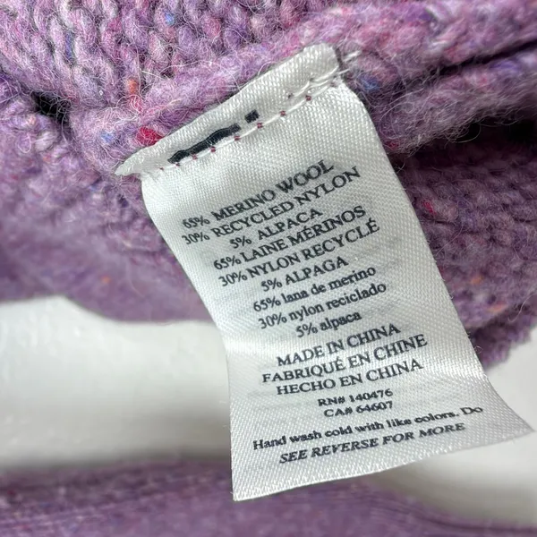 Faherty Sweater Womens Medium Purple Merino Wool Alpaca Puff Shoulder Knit Top - Image 7