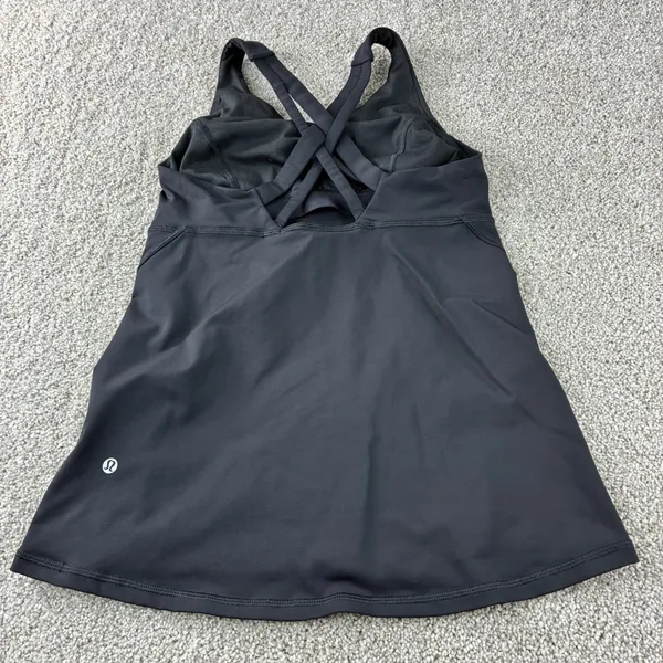 Lululemon Black Workout Active Athletic Cross Back Tank Top Athelisure‎ Gorepore - Image 2