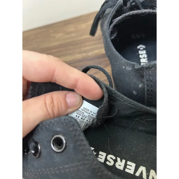 Converse Chuck Taylor All Star Low‎ Top Monochrome Black Sneakers Womens 6.5 - Image 6