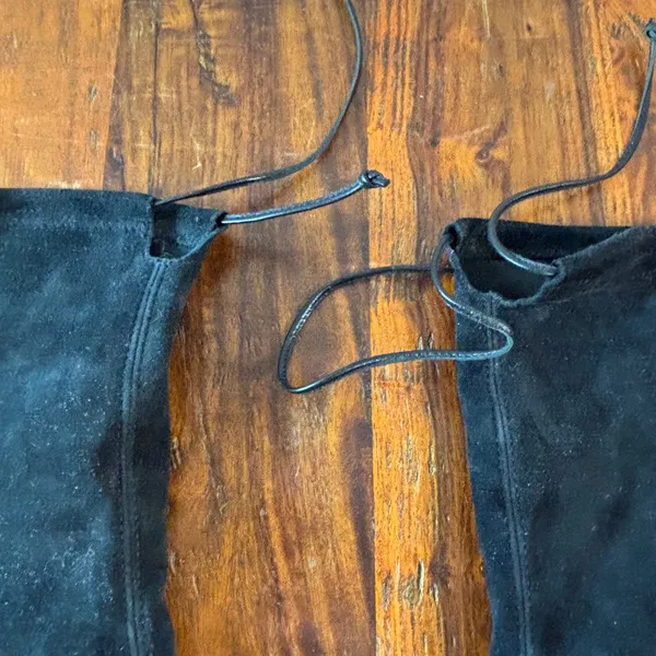 Stuart Weitzman Lowland Black Suede Over the Knee Boots‎ Womens 9 M Low Heel Tie - Image 6