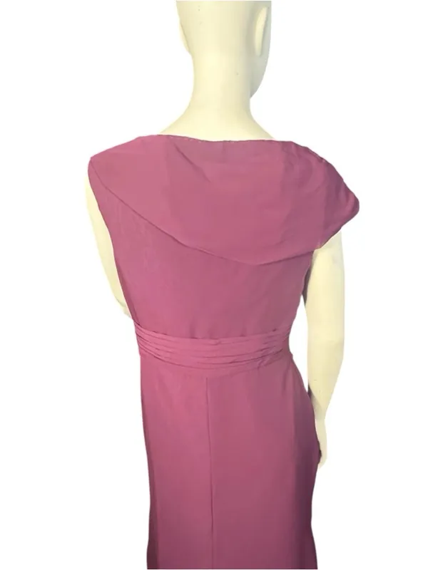 KMQSY V-Neck Ruched Evening Gown with High Leg Slit Plum Size 10 NWT - Image 5