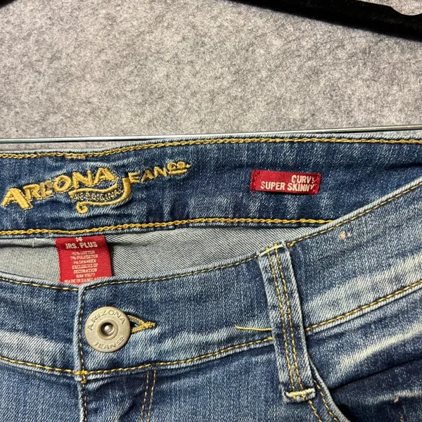 Arizona Jeans Co JRS Plus Size 14‎ Super Skinny Curve Fit Denim Pants Blue - Image 2