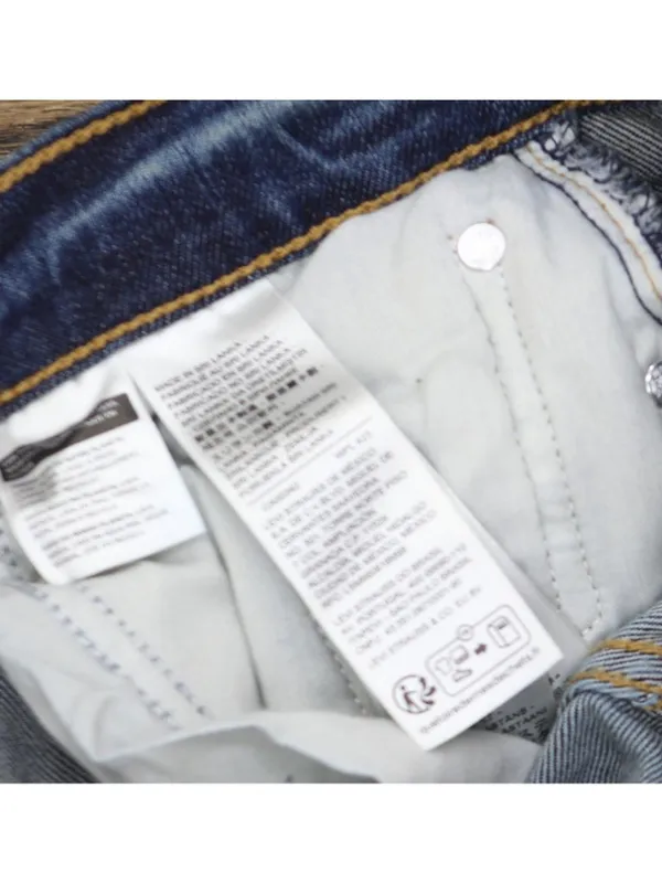NWT Levi's Straight Jeans Button Fly High Rise Indigo Here We Go Blue 24x28 - Image 7