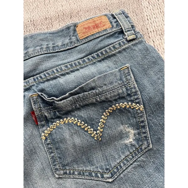 Levi's Jeans Shorts Juniors Size‎ 9 Distressed Cuffed Cotton Blue Denim - Image 8