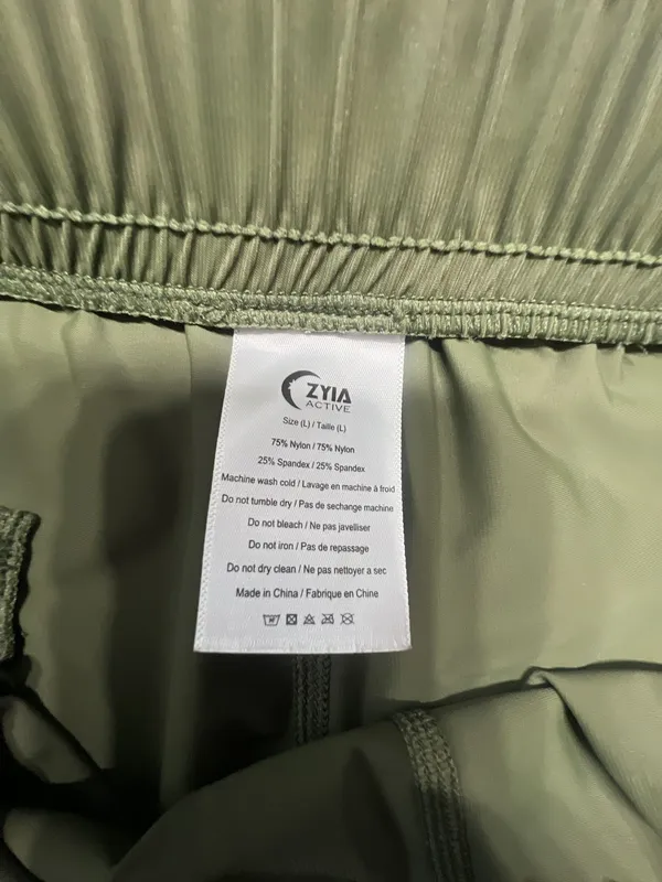 Zyia Active Women's Drawstring Athletic Performance Pants, Olive Green, Large - Image 3