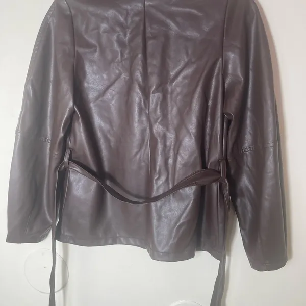 Banana Republic brown vegan leather jacket - Image 3