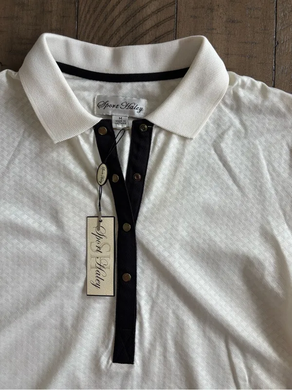 Sport Haley Women's White Polo with Black Contrast Placket - Image 3