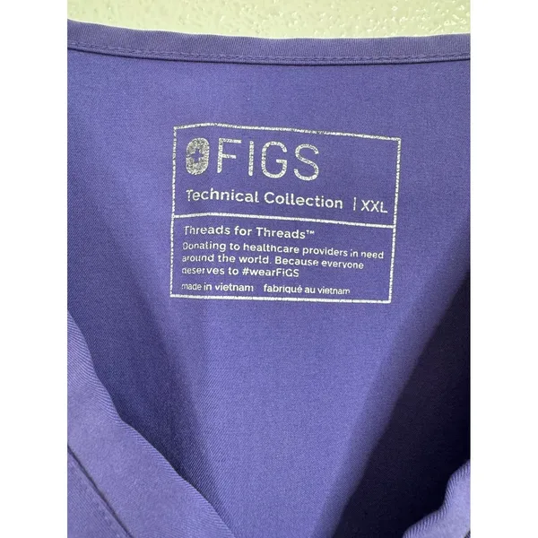 Figs Women's Purple‎ Catarina Scrub Top Size XXL - Image 3