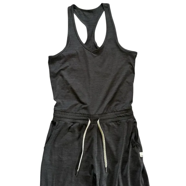 Vuori Lux Sleeveless Jumpsuit In Charcoal Heather Size S Athleisure Activewear - Image 6