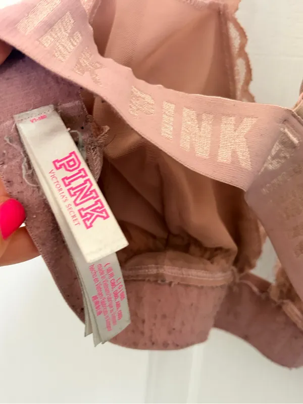 PINK Victoria's Secret Rose Taupe Lace Bralette - Image 6