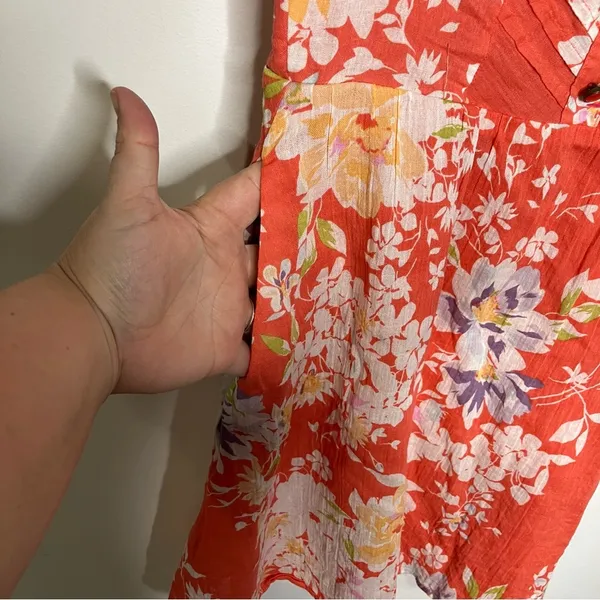 LC Lauren Conrad‎ floral sundress coral women’s size 4 adjustable straps - Image 6