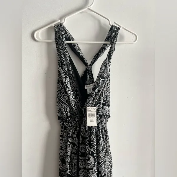 NWT Motherhood Maternity Black & White Paisley Maxi Dress Size S - Image 6