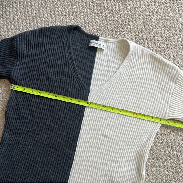Abercrombie & Fitch Colored Blocked Plush Ribbed Knit Long Sleeve Sweater XS - Image 5