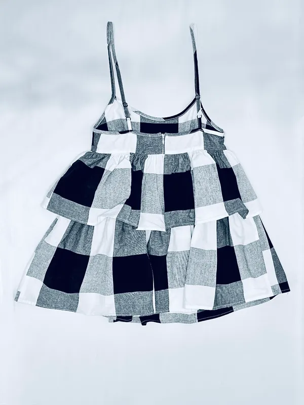 Urban Renewal Remnants Blown Out Gingham Tiered Mini Dress - XS - Image 8