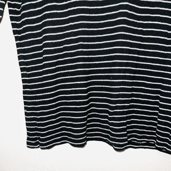 American Eagle Black Soft & Sexy Striped Rib Tee - Image 6