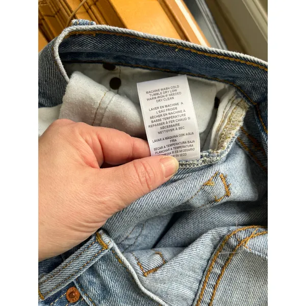 RE DONE‎ Levi's High Rise Straight Jeans Altered Waist Vintage Wash Size 27 - Image 4