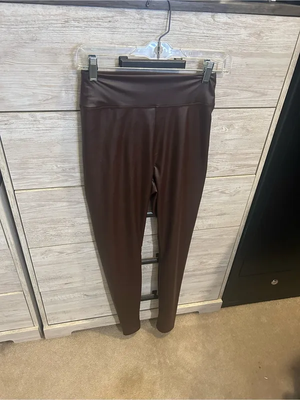 OFFLINE By Aerie ~ Real Luxe Faux Leather Legging Chocolate Brown Medium - Image 3