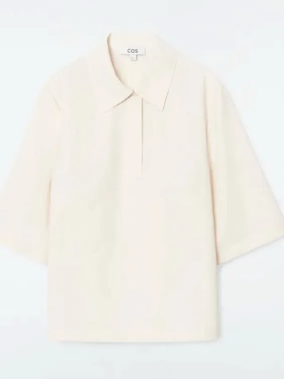 NEW COS minimal cotton polo shirt Medium - Image 9
