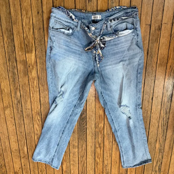 M‎ Jeans by Maurice's Distressed Denim Straight Leg Ankle Jeans 22W - Image 12