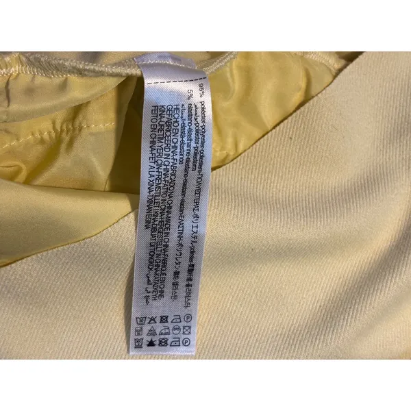 Zara Pale Yellow‎ Textured Short Sleeve Shift Dress with Pockets 5070/451/300/S - Image 5