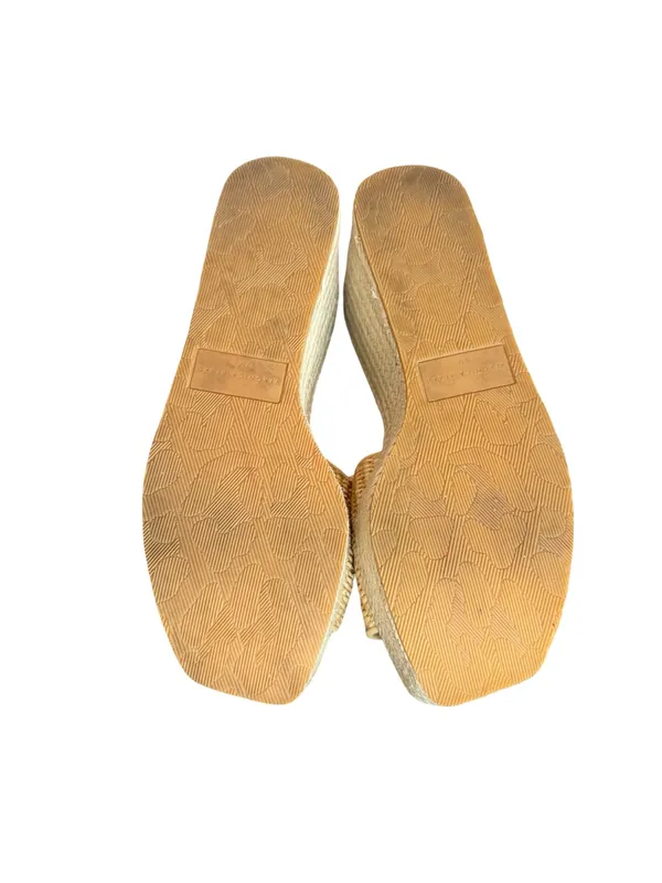 Veronica Beard Cream Woven Raffia Espadrille Wedge Sandals Slide Size 7 Women's - Image 8