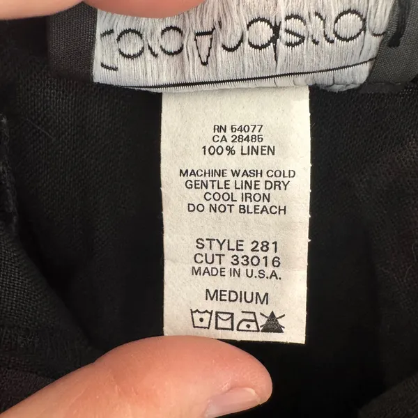 Vintage Carol Anderson Collection Black 100% Linen Maxi Skirt Medium Made in USA - Image 6