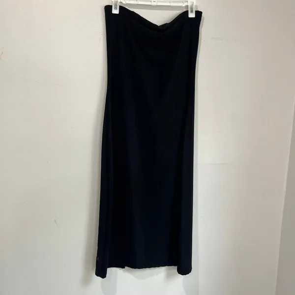 5.7.9 Y2K Black Strapless Embroidered Midi‎ Dress Size Small - Image 5