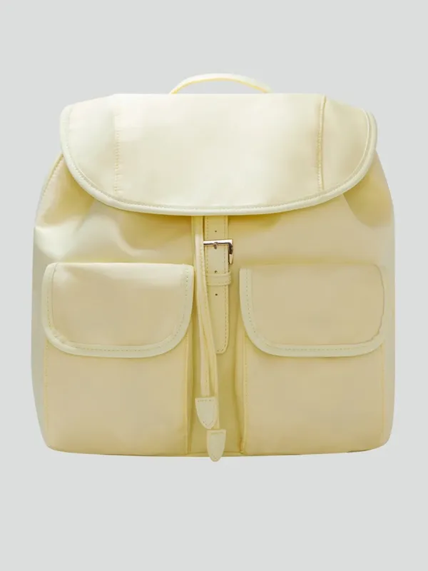 NWT Year of Ours Soft Pale Yellow Drawstring Backpack - Image 6