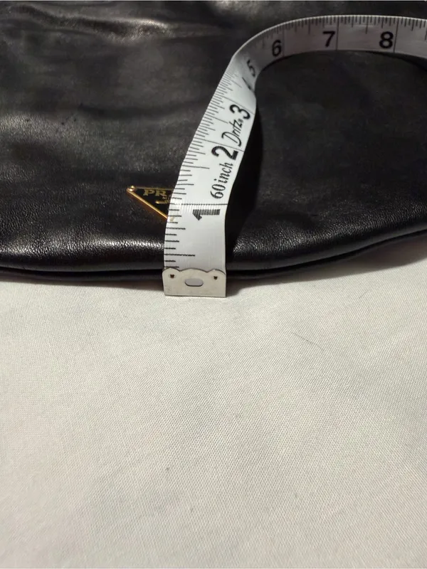 Prada Black Leather Hobo with Gold Chain Accent and dust bag . - Image 13