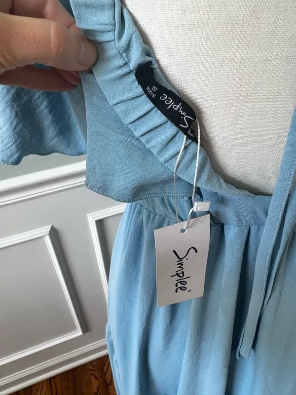 Simplee Apparel Sky Blue Ruffle Maxi Dress Boho Festival - Image 6