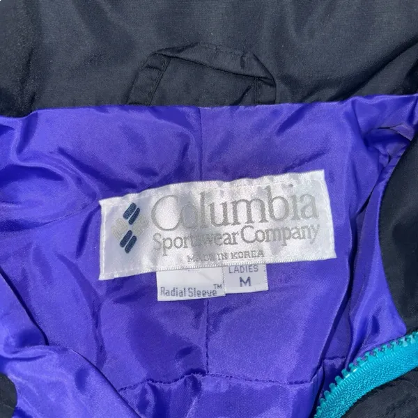 Columbia Sportswear Jacket Womens Medium Teal Purple Black Windbreaker - Image 2