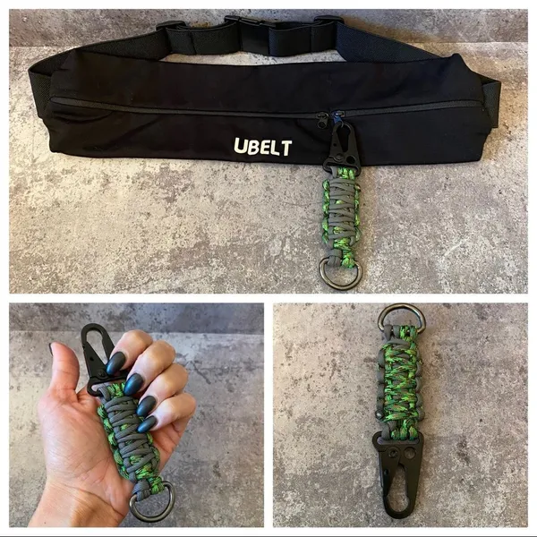 Paracord Keychain Handmade USA Unisex Sporty Green Grey NEW King Cobra - Image 3