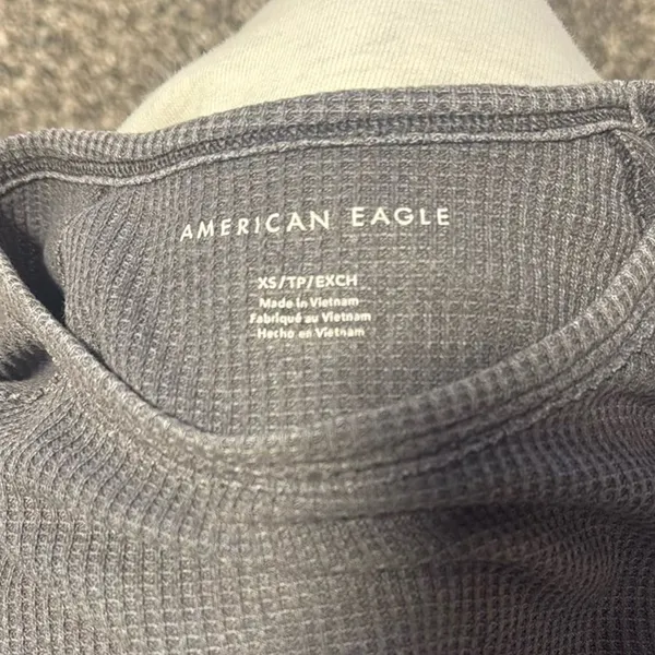 Waffle Knit Crop Tee American Eagle - Image 4