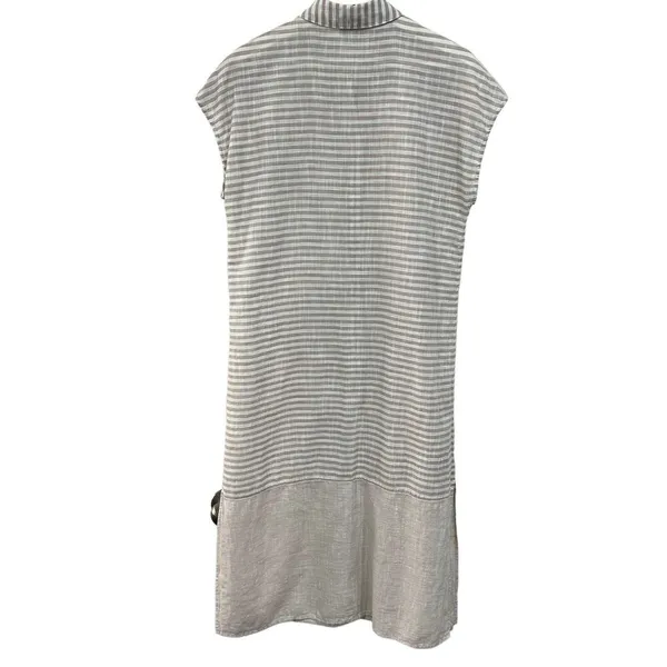 Lucky Brand Size S Dress Button Down Maxi Shirt‎ Striped Lightweight Cap Sleeve - Image 8