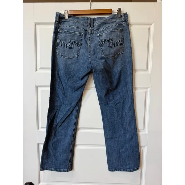 White House Black Market Blue Noir Straight Leg Ankle Jeans Size 8 - Image 4