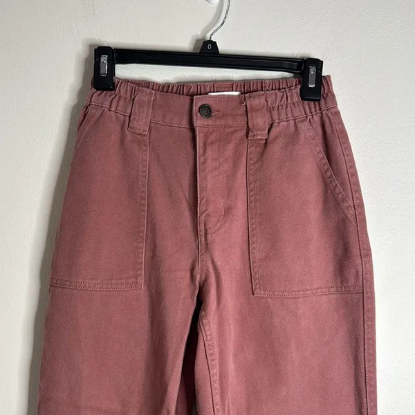 PacSun Women’s Sienna Dust Cargo Elastic Hem and Waistband Denim Pants Size XS - Image 4