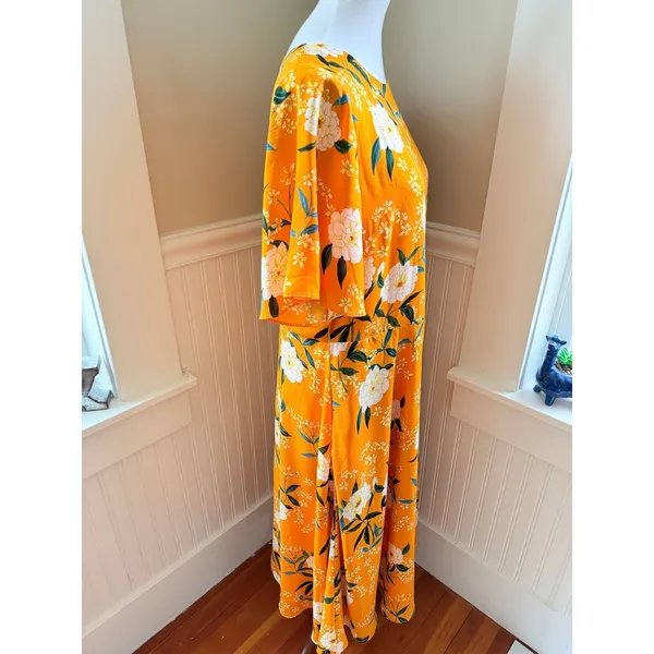 Rachel Rachel Roy Marigold Floral Flutter Sleeve Midi Dress L - Image 9