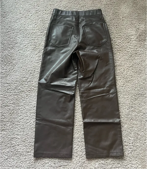 Abercrombie Brown Leather Pants - Image 2