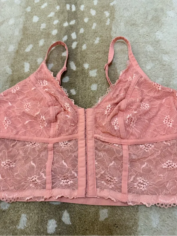 Colsie Target light pink lace corset bralette women’s size XL - Image 4