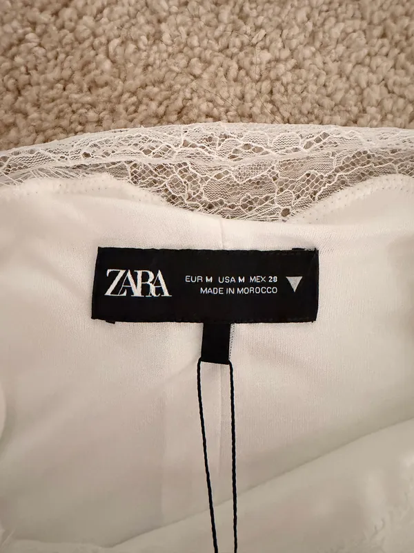 White Lace NWT Zara Bodysuit - Image 3