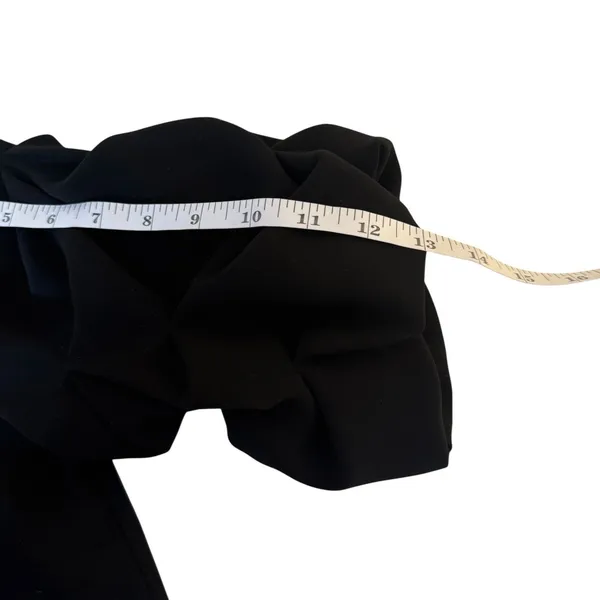 Revolve Amanda Uprichard Merris Top Black Puff Sleeve Large Minimalist Neutral - Image 10