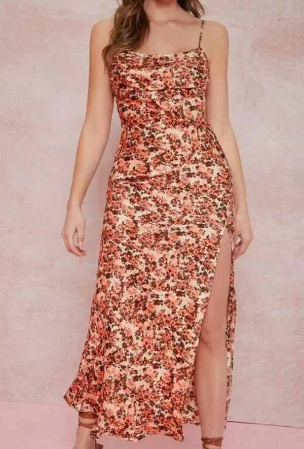 SheIn Satin maxi slit thigh dress - Image 10
